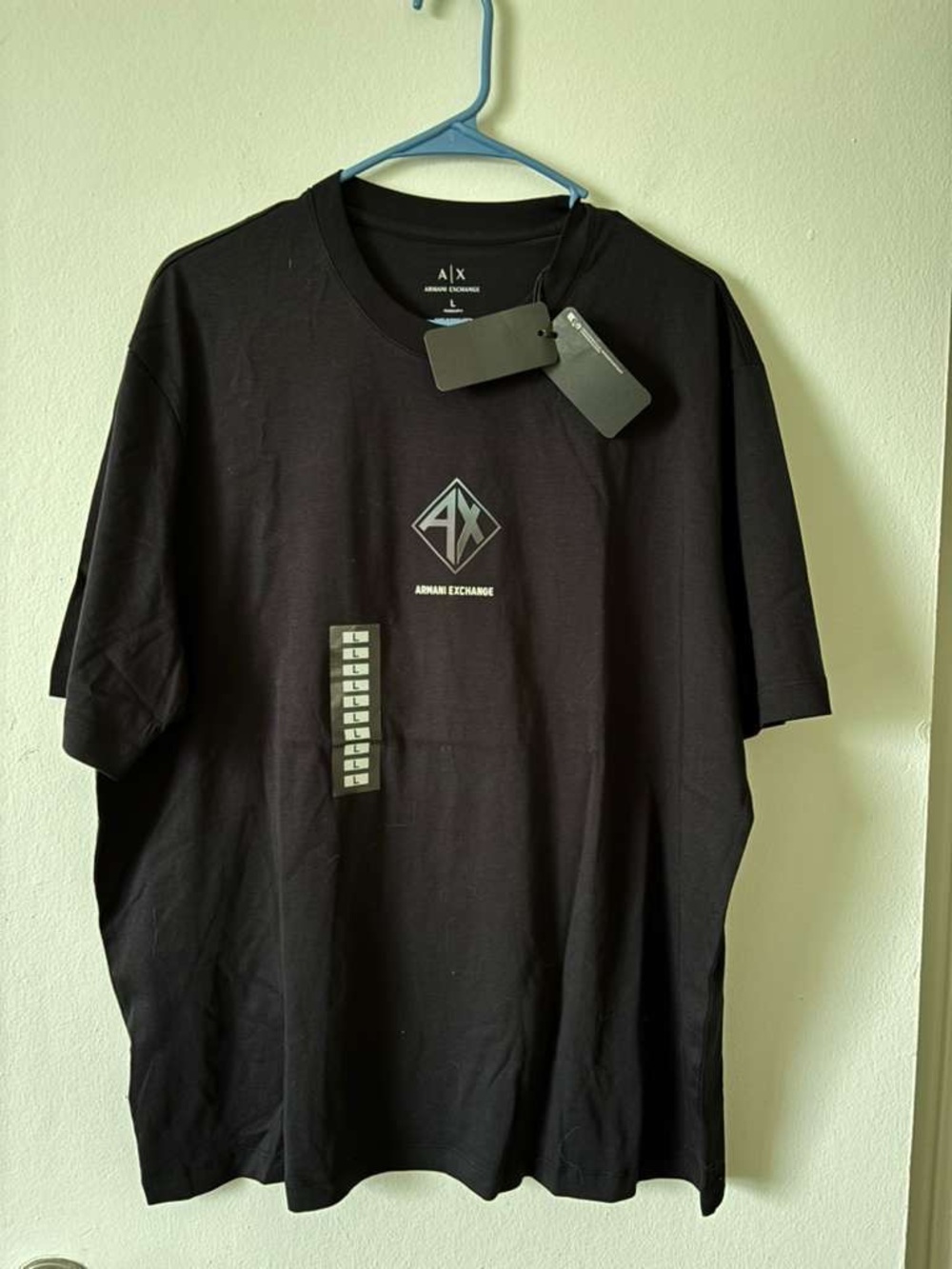Armani Exchange Black Short-Sleeve Logo Tee